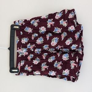 Hollister Maroon Floral Skirt